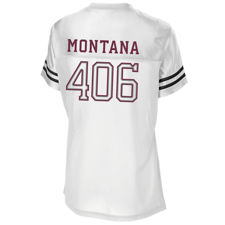White Montana football jersey with &