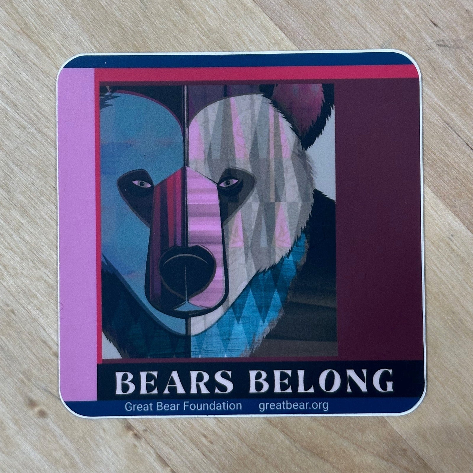 Maroon Logo geometric Bears Belong design raising money for the Great Bear Foundation