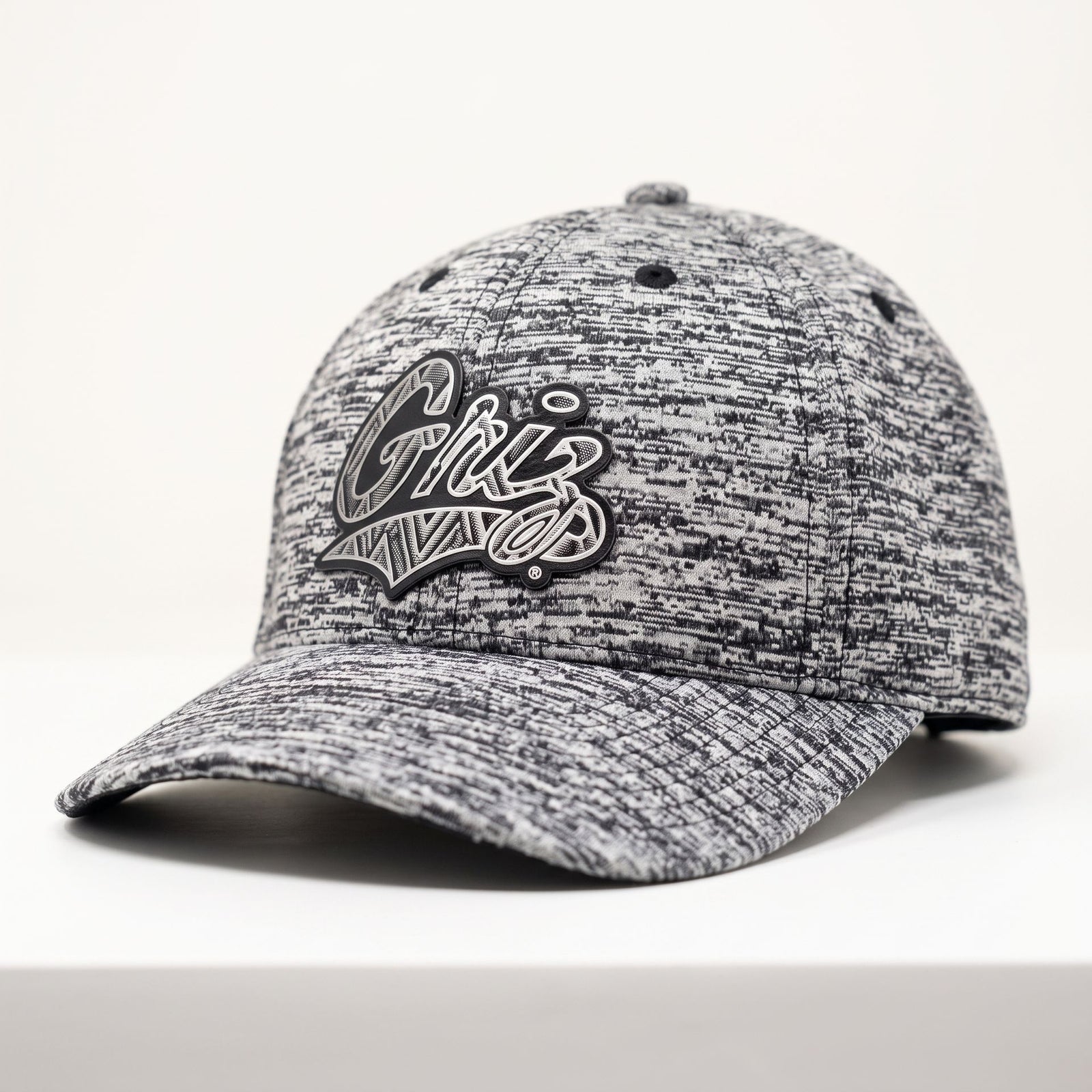 Metallic Zig Zag Griz Leatherette Patch - Performance Electric Heather Cap