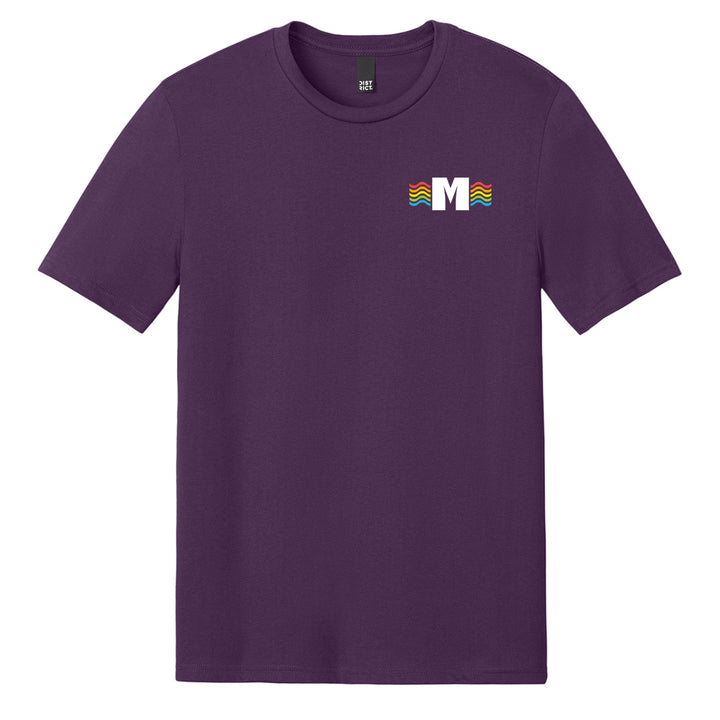 Missoula Pride 2025 Unisex T-Shirt featuring the 2025 Missoula Pride design by local artist T.Lyle, designed and decorated in Missoula, MT, USA
