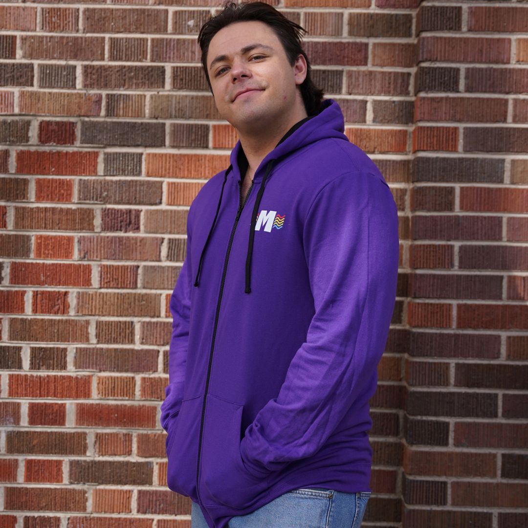 Missoula Pride 2025 Unisex Zip-up Hoodie featuring the 2025 Missoula Pride design by local artist T.Lyle, designed and decorated in Missoula, MT, USA