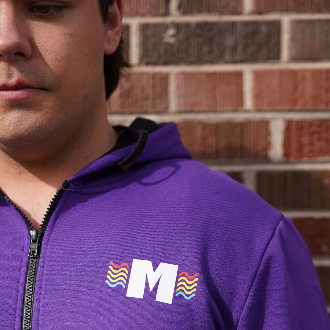 Missoula Pride 2025 Unisex Zip-up Hoodie featuring the 2025 Missoula Pride design by local artist T.Lyle, designed and decorated in Missoula, MT, USA