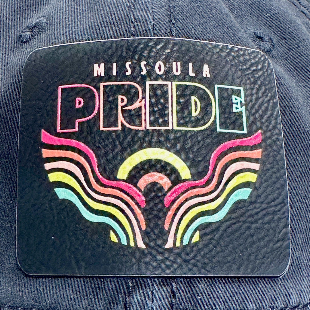 A close up of the Missoula Pride 2026 leatherette patch