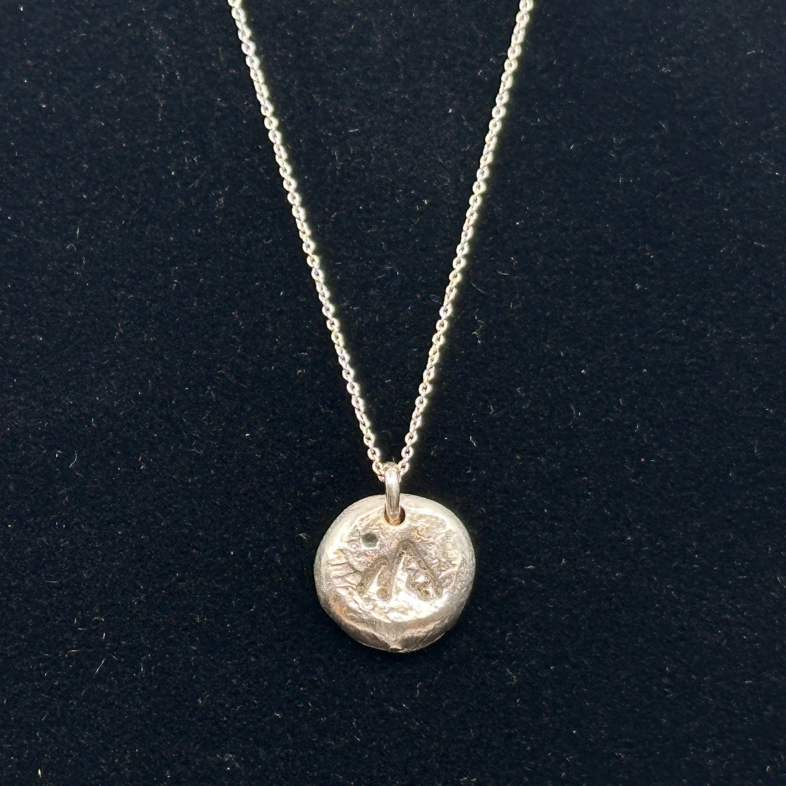Patagonian Hands's Fine Silver (.999) Mountain Necklace on a Sterling Silver (.925) Chain, , handcrafted elegant necklace made in Montana, USA