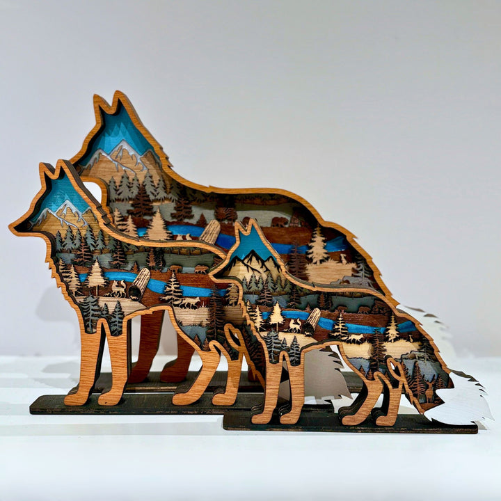 Fox 3D Layered Wood Art