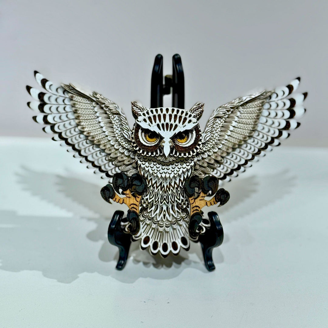 Snowy Owl 3D Layered Wood Art