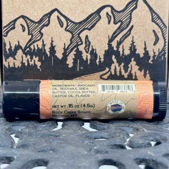 .15 oz. tube of Rock Creek Soaps Paradise Valley Lip Balm, ingredients