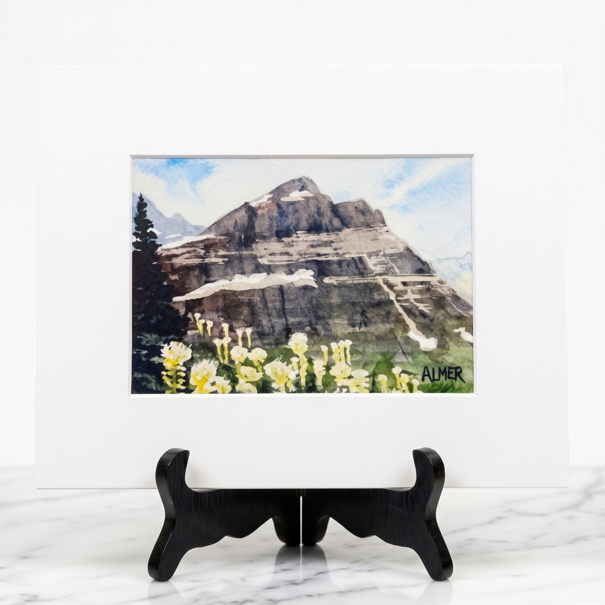 Bring Montana's wilderness home with the Bear Grass Matted Print by Stark Mountain Studio. Featuring Bobbe Almer's watercolor art in 5x7 and 8x10 sizes.