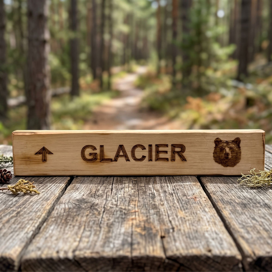 Shop handcrafted Montana wood trail signs featuring local trails &amp; wildlife motifs. Perfect rustic cabin decor for mountain &amp; hiking lovers. Made in USA!