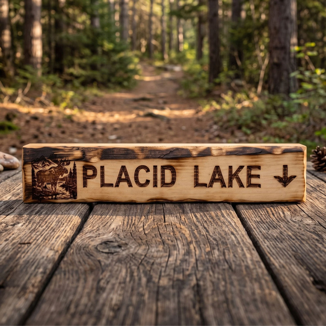 Shop handcrafted Montana wood trail signs featuring local trails &amp; wildlife motifs. Perfect rustic cabin decor for mountain &amp; hiking lovers. Made in USA!