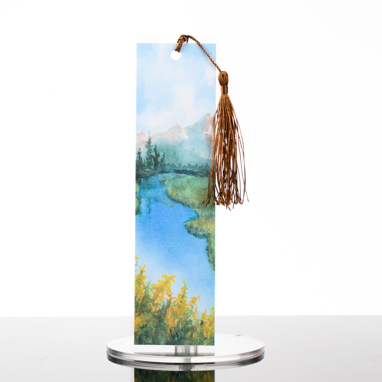 Goldenrod Bookmark, by Stark Mountain Studio - 1 7/8 x 7 3/8” bookmark of a Bobbe Almer watercolor painting with tassel - a perfect gift for the bibliophile in your life, made in Montana, USA.