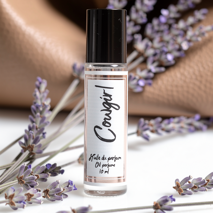 Roll-on perfume bottle labeled &