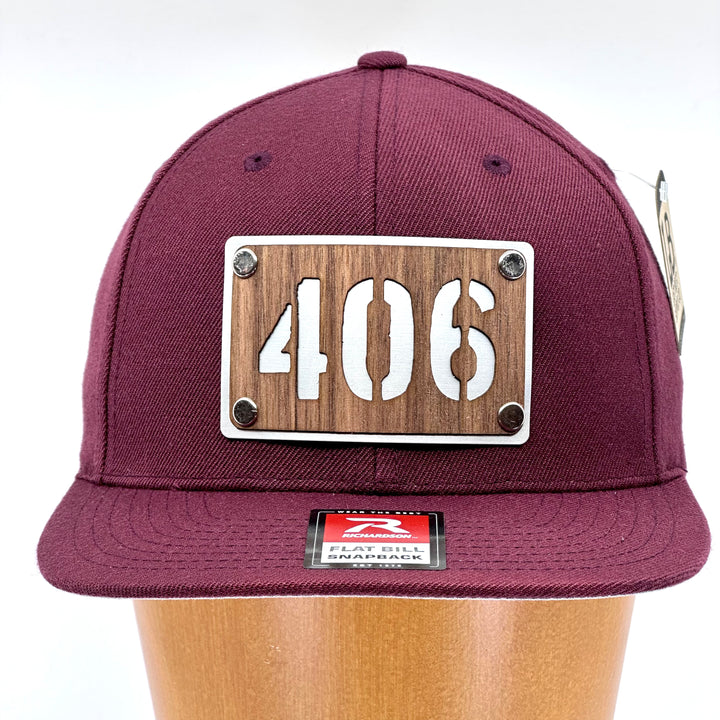 406 Walnut Wood & Anodized Aluminum Richardson Flat Bill Hat