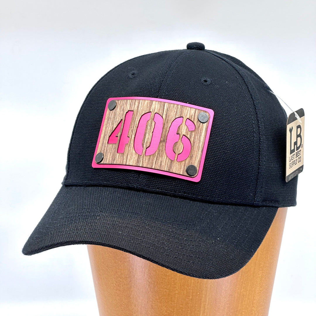 406 Walnut Wood & Rose Plate Patch Baseball Hat