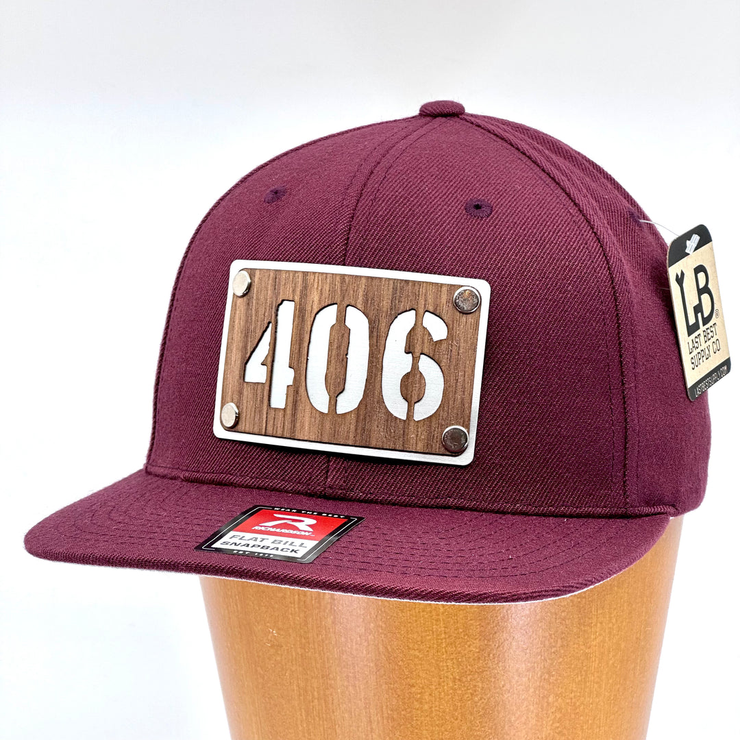 406 Walnut Wood & Anodized Aluminum Richardson Flat Bill Hat