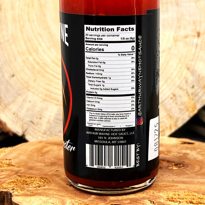 5 oz. Bottle of Montana Rooster Hot Sauce, with Red Fresno Peppers, Habaneros, and Pineapple, made in Montana by Arthur Wayne Hot Sauce