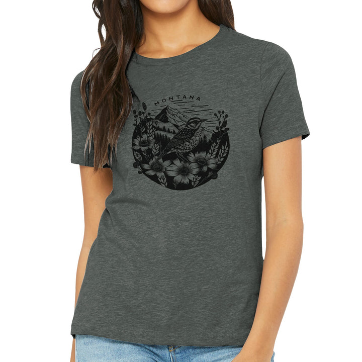 Bird and Flowers - Ladies Soft Blend Tee