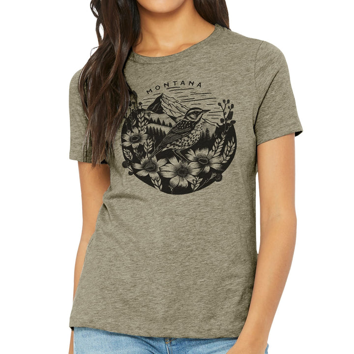 Bird and Flowers - Ladies Soft Blend Tee