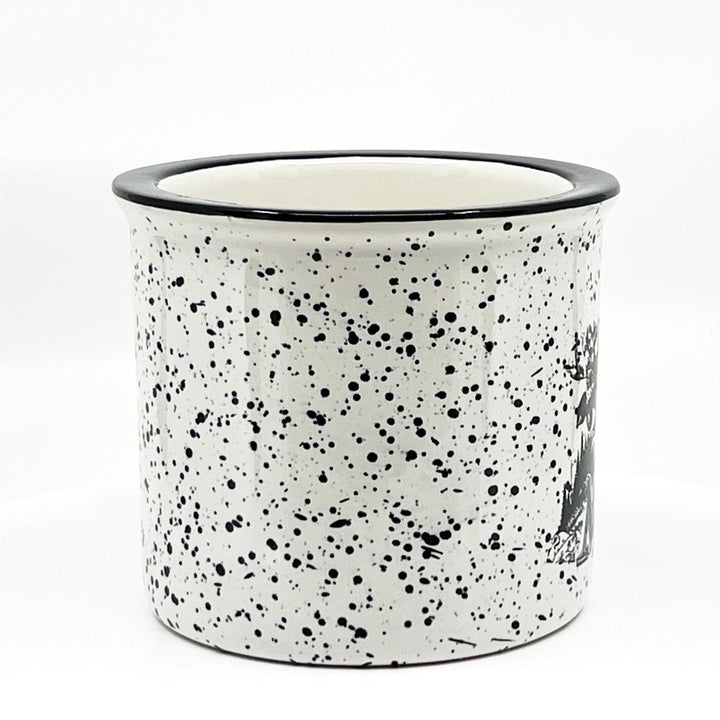 Moose Montana White Speckled Campfire Mug