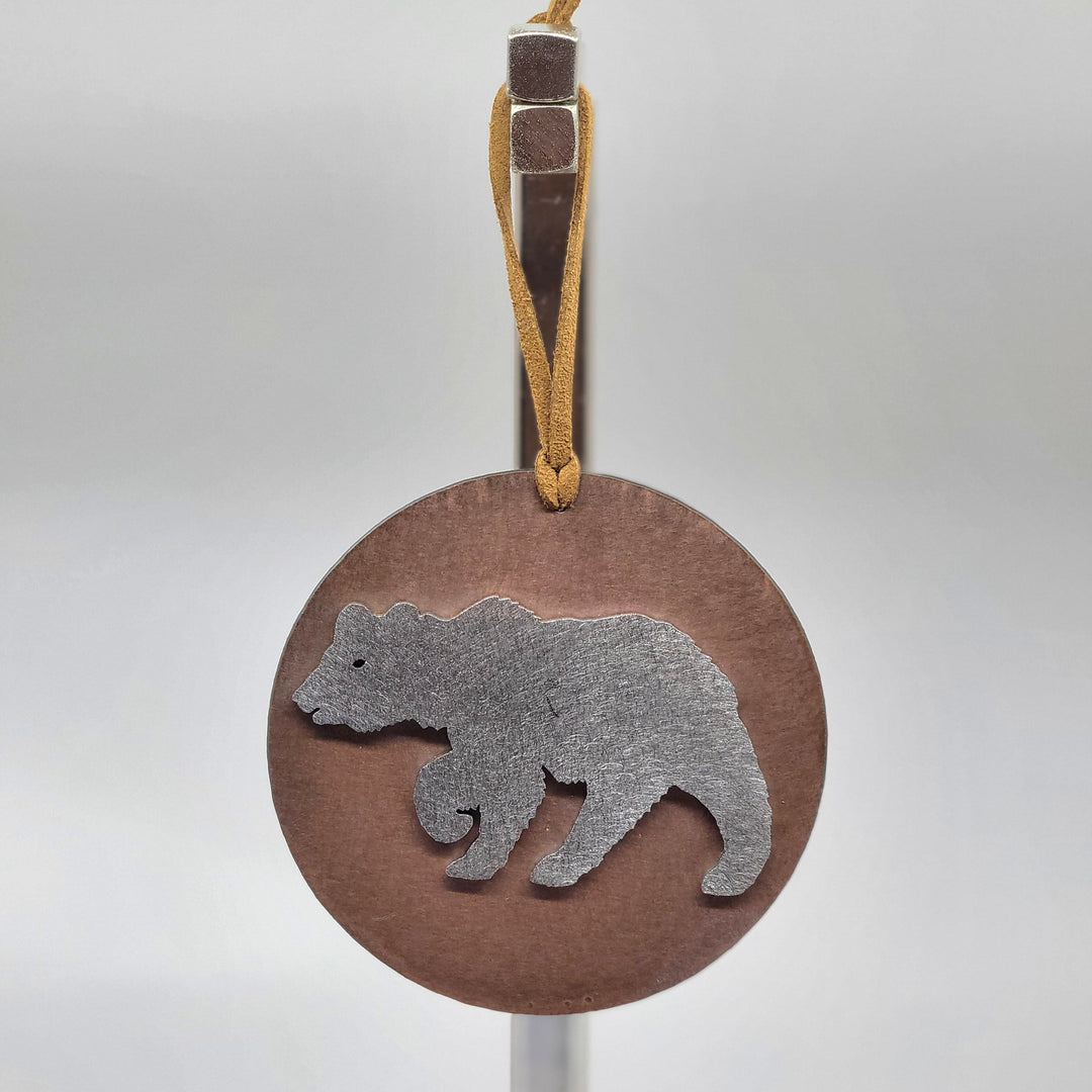 Larson Metal Arts Bear Circle Ornament, full