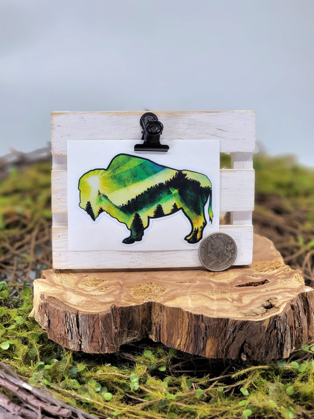 Bison Sunrise Vinyl Sticker