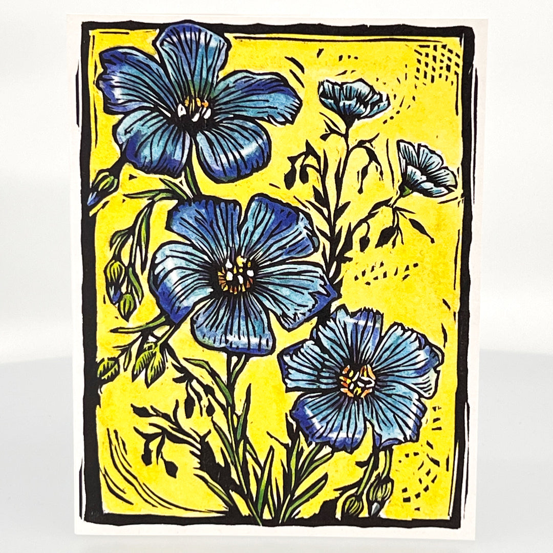 Blue Flax Wildflower Card