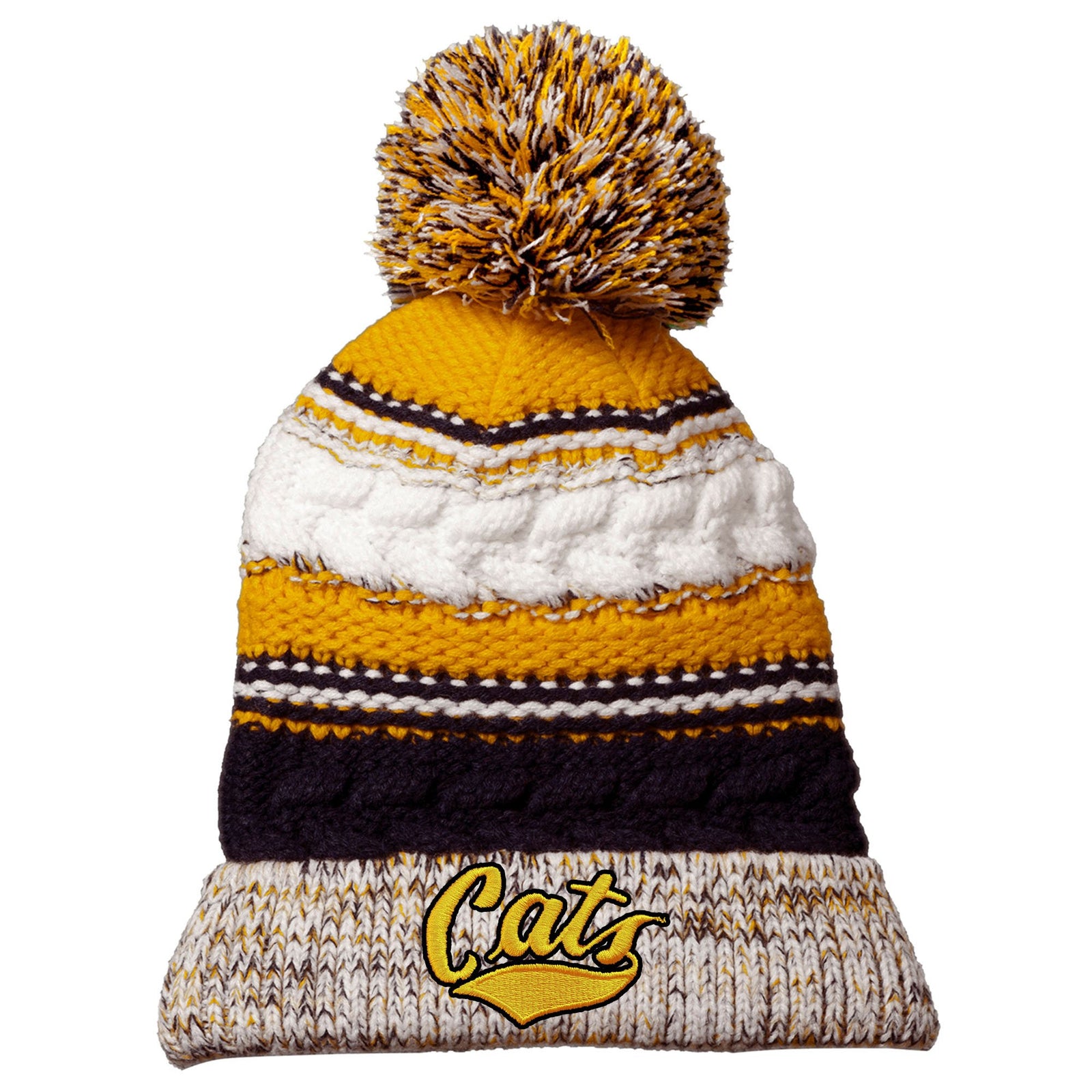 MSU Cats Pom Pom Knit Beanie, made in Montana by Blue Peak Creative