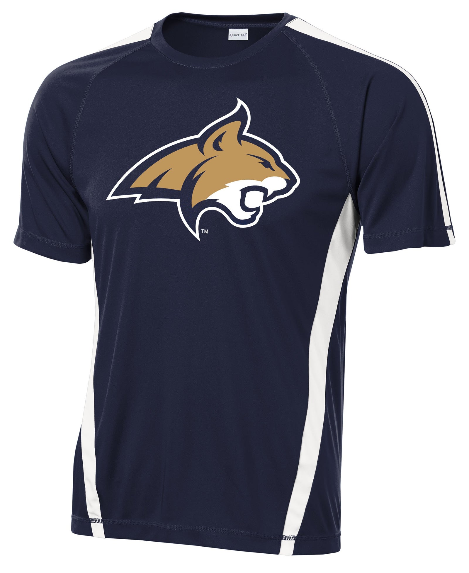 MSU Cat's Head Logo Performance Tee made  in Montana by Blue Peaks Creative