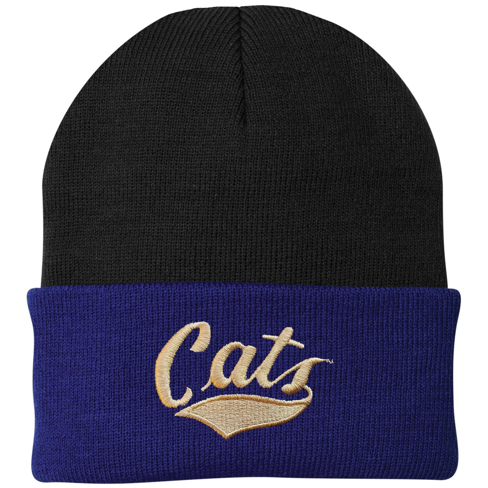 MSU Cats Embroidered Folded Beanie, made in Montana by Blue Peaks Creative