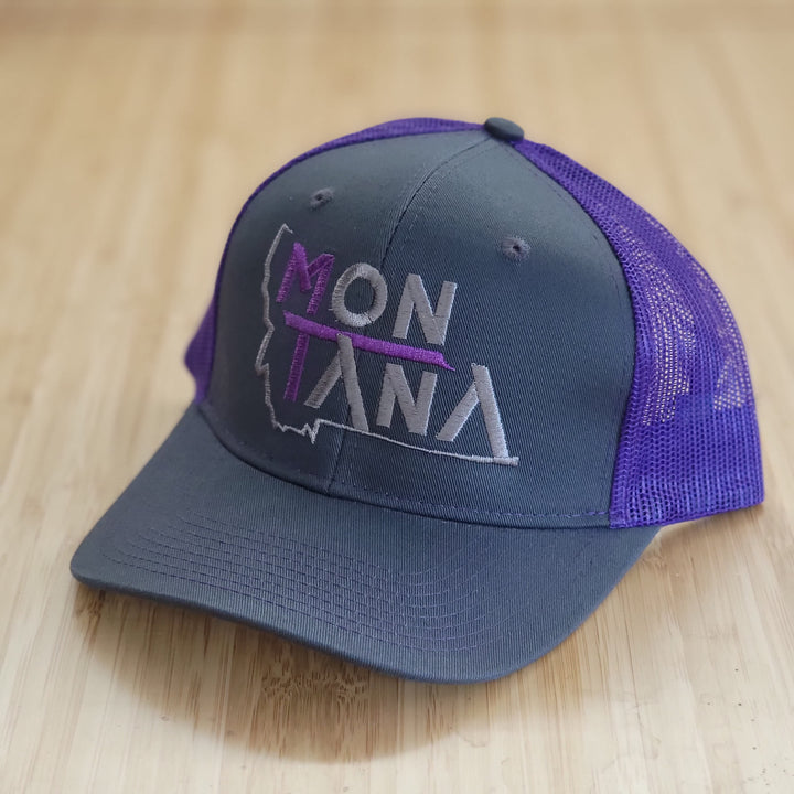 Steel Grey & Purple MonTana Trucker Cap