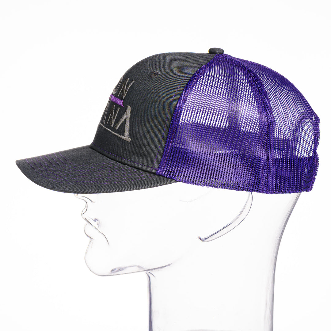 Steel Grey & Purple MonTana Trucker Hat