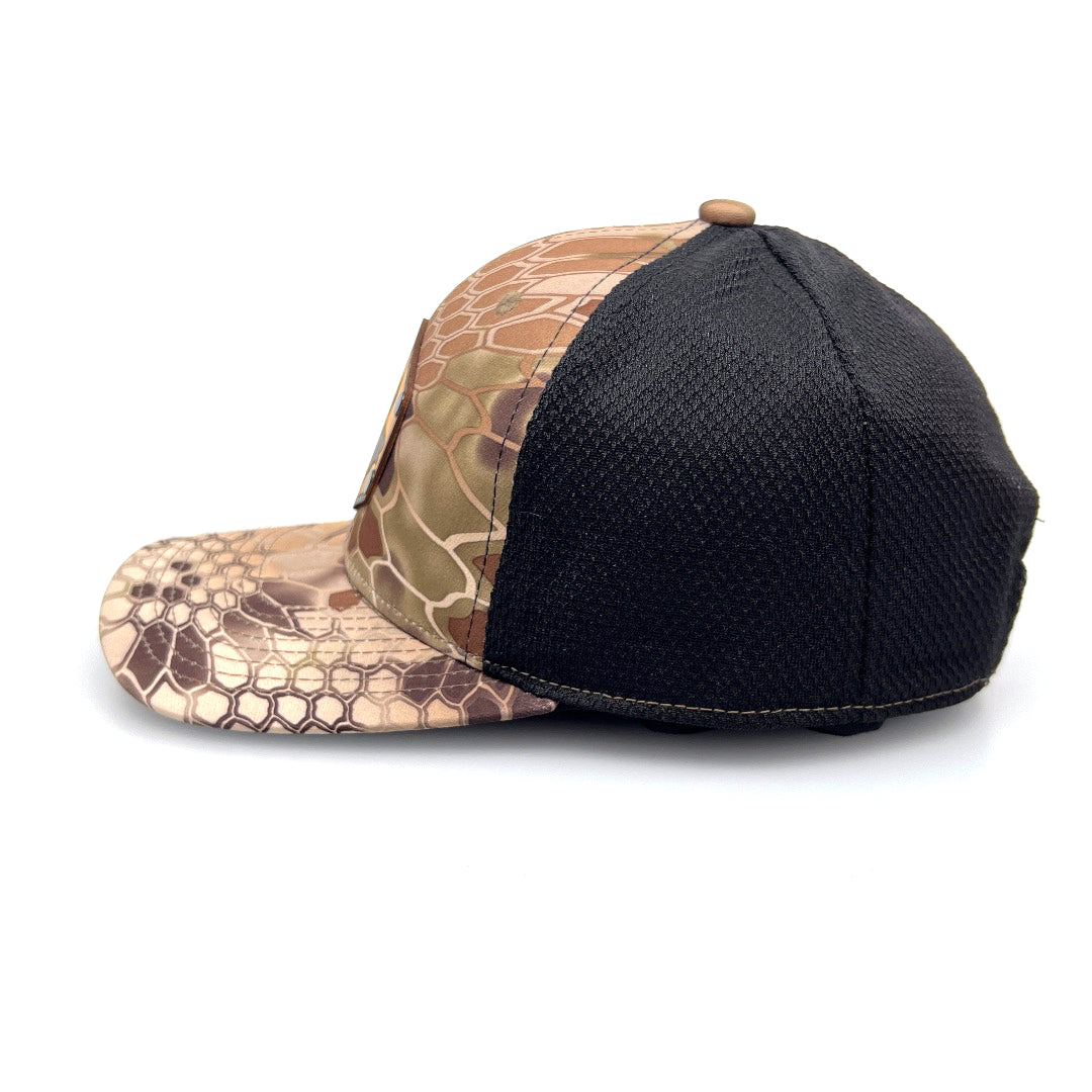 Elk Silhouette Wood Patch Kryptek Camo Trucker Hat