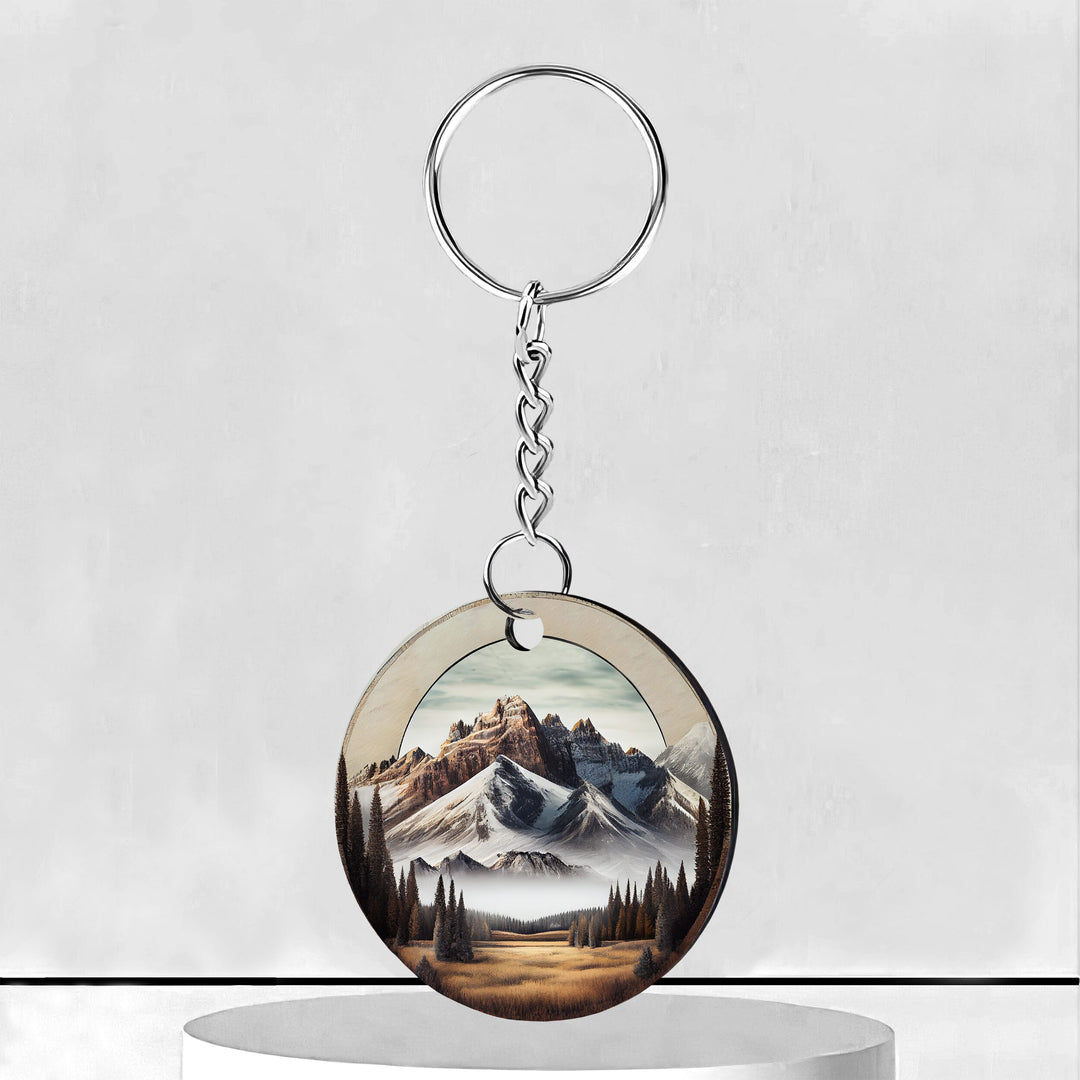 Montana Glacier Circle Circle Keychain