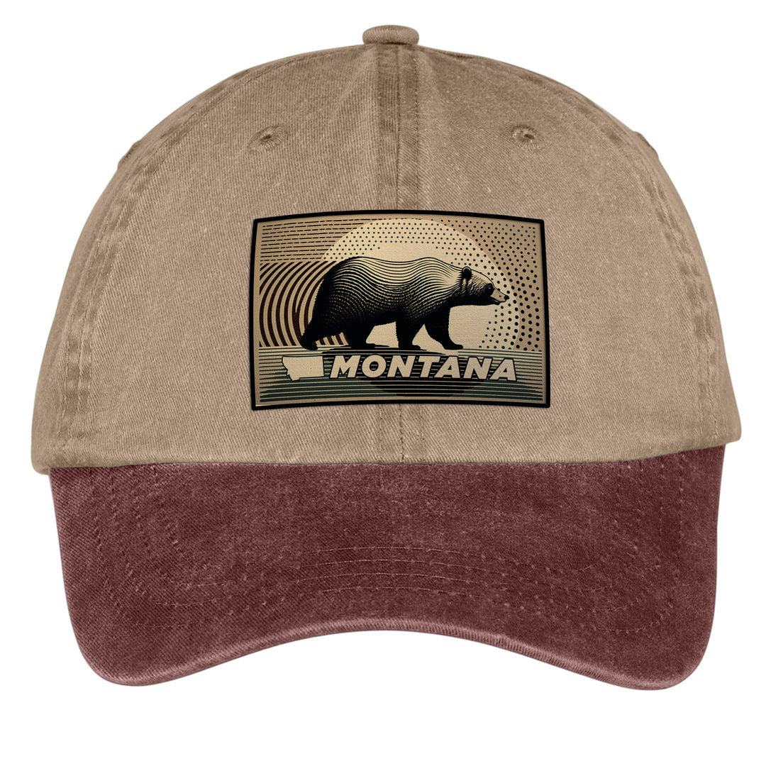 Montana Full Bear Halftone Two Tone Pigment-Dyed Hat