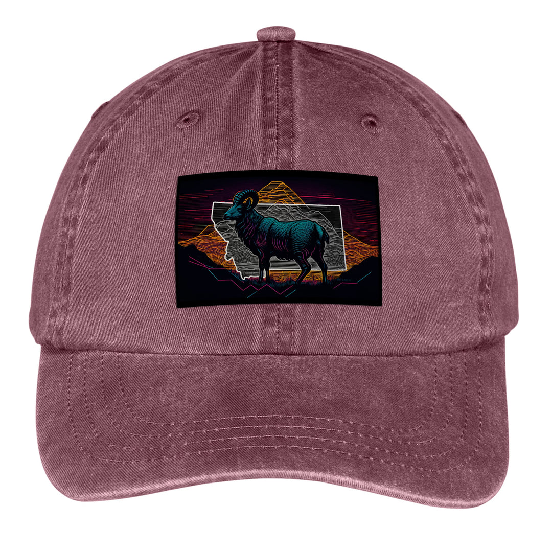 Sheep Montana Scan Lines Pigment Dyed Unstructured Cap