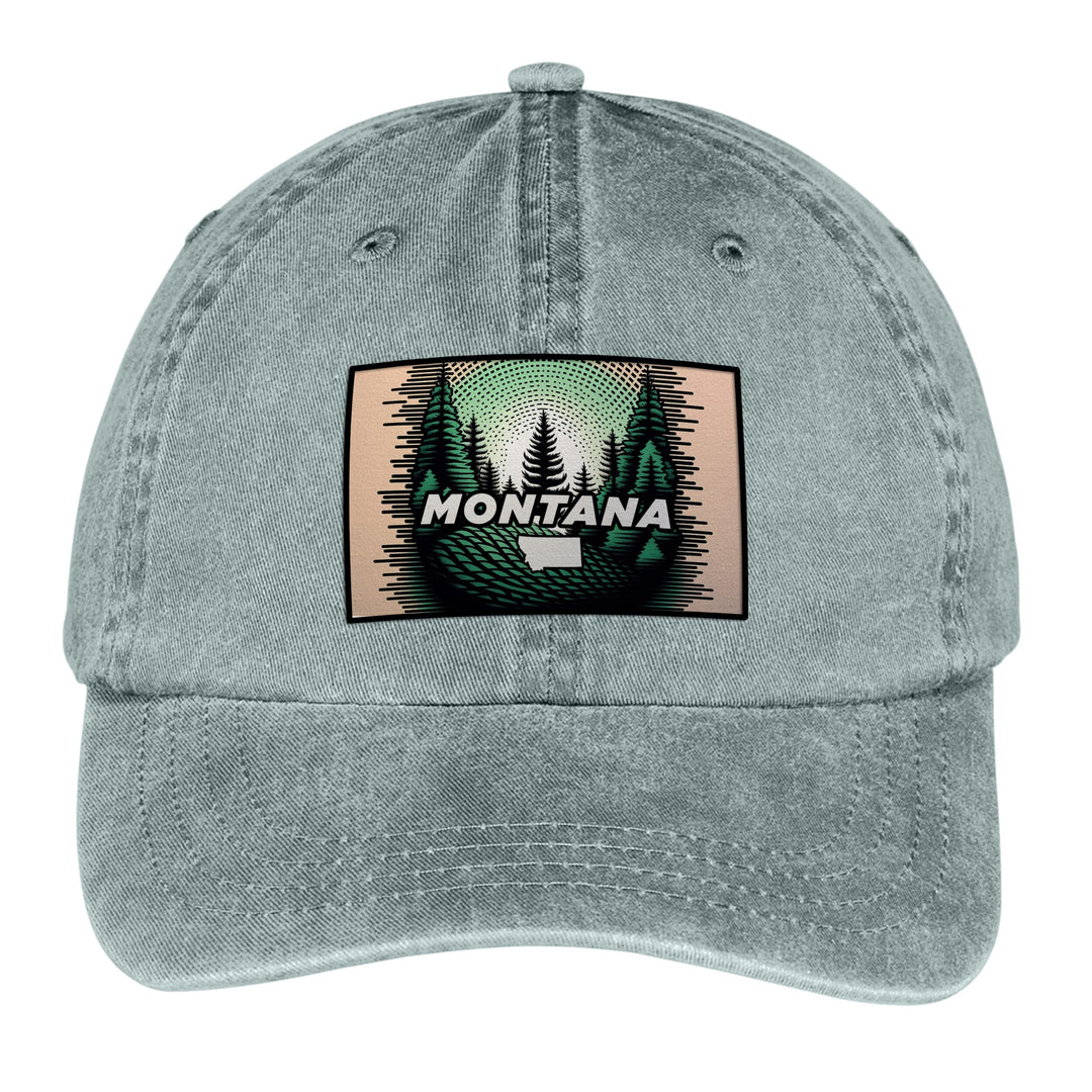 Green Pine Halftone Pigment Dyed Unstructured Cap