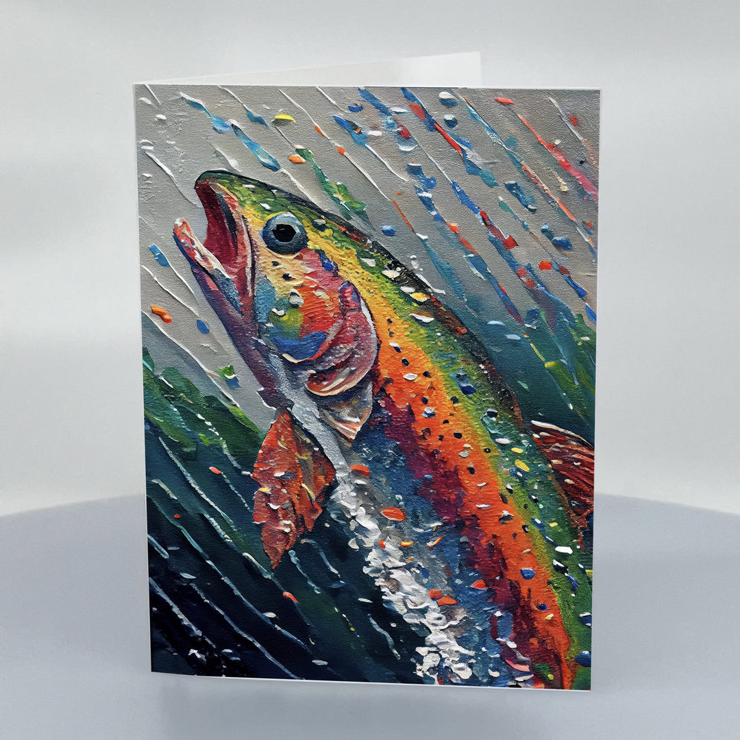 Rainbow Trout Oil Paint 5x7 Greeting Card with Envelope