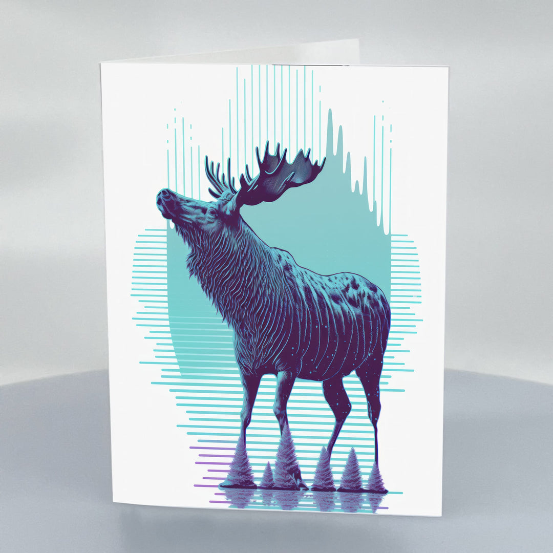 Moose Bugle 5x7 Greeting Card with Envelope