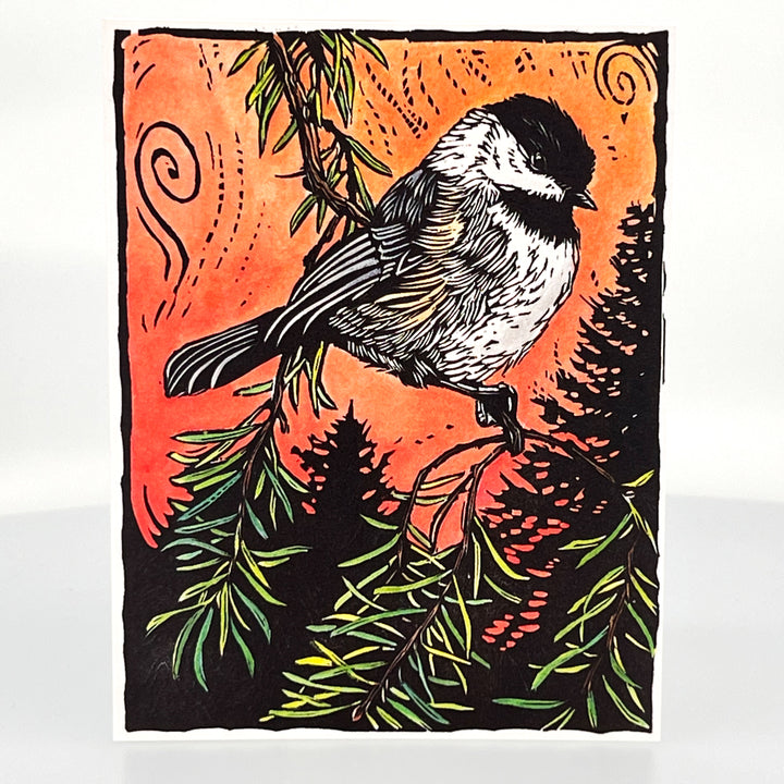 Black Capped Chickadee Card