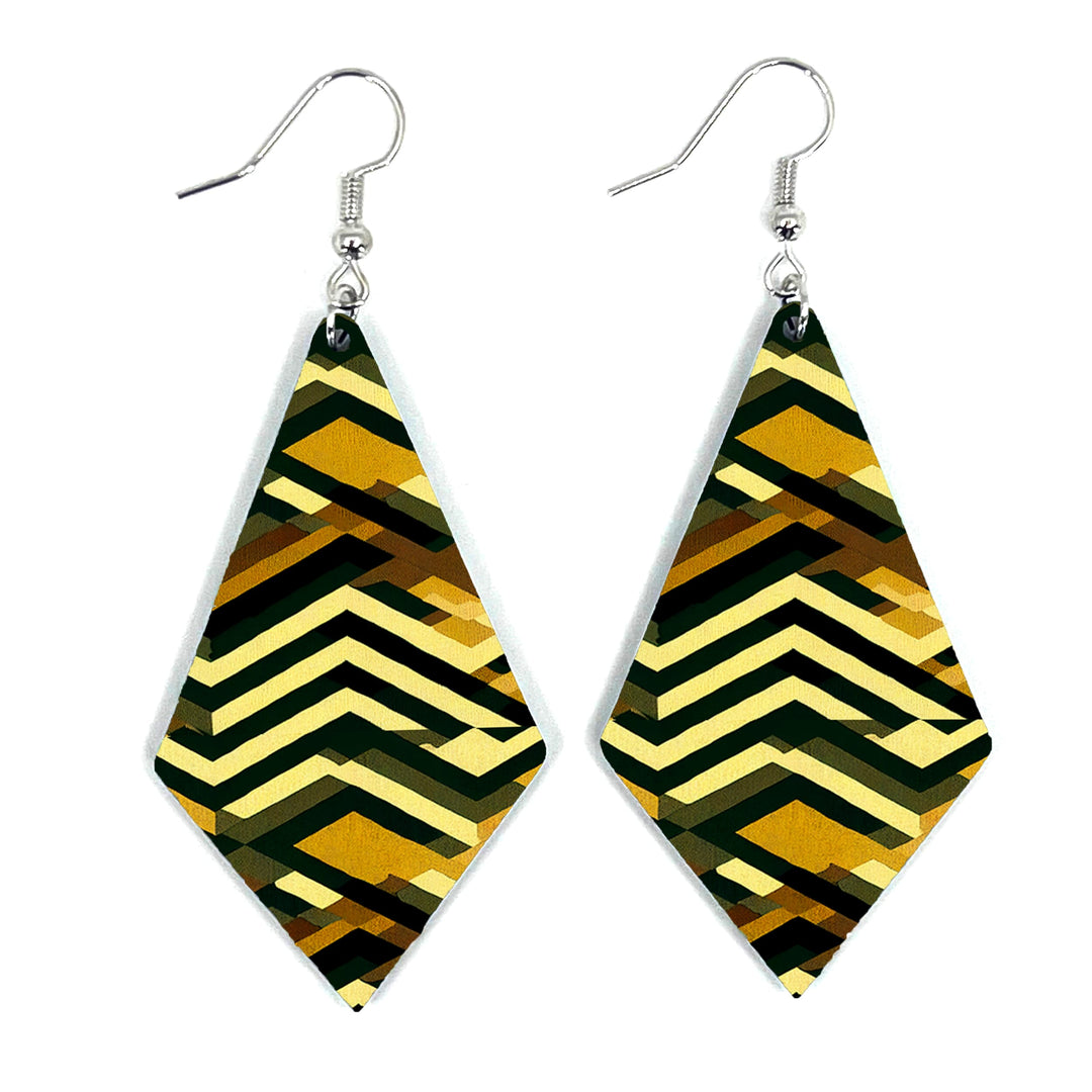 Camo Lines Diamond Earring