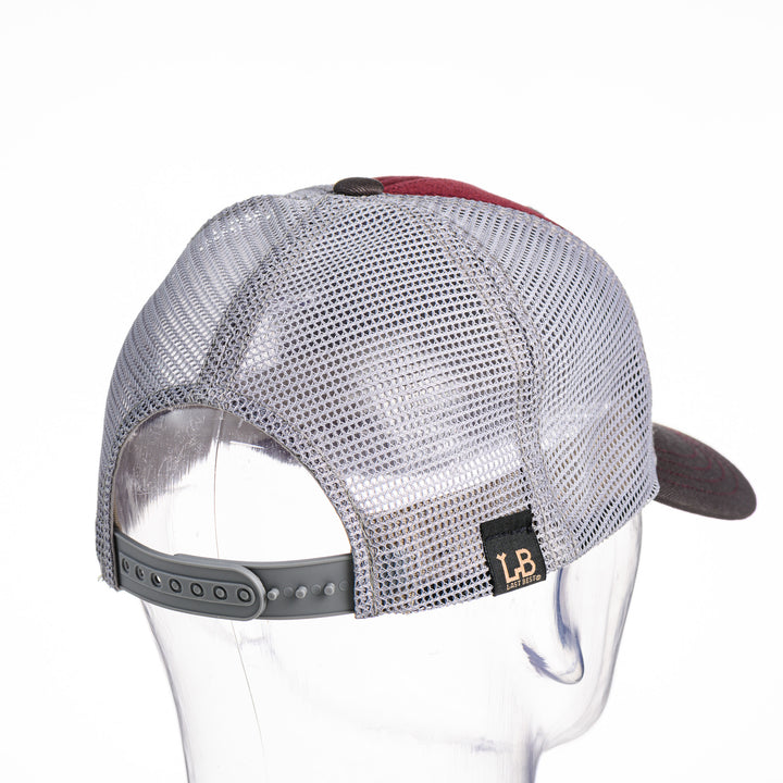 Grizzly Alderwood Patch Plate Trucker Cap - Maroon & Grey