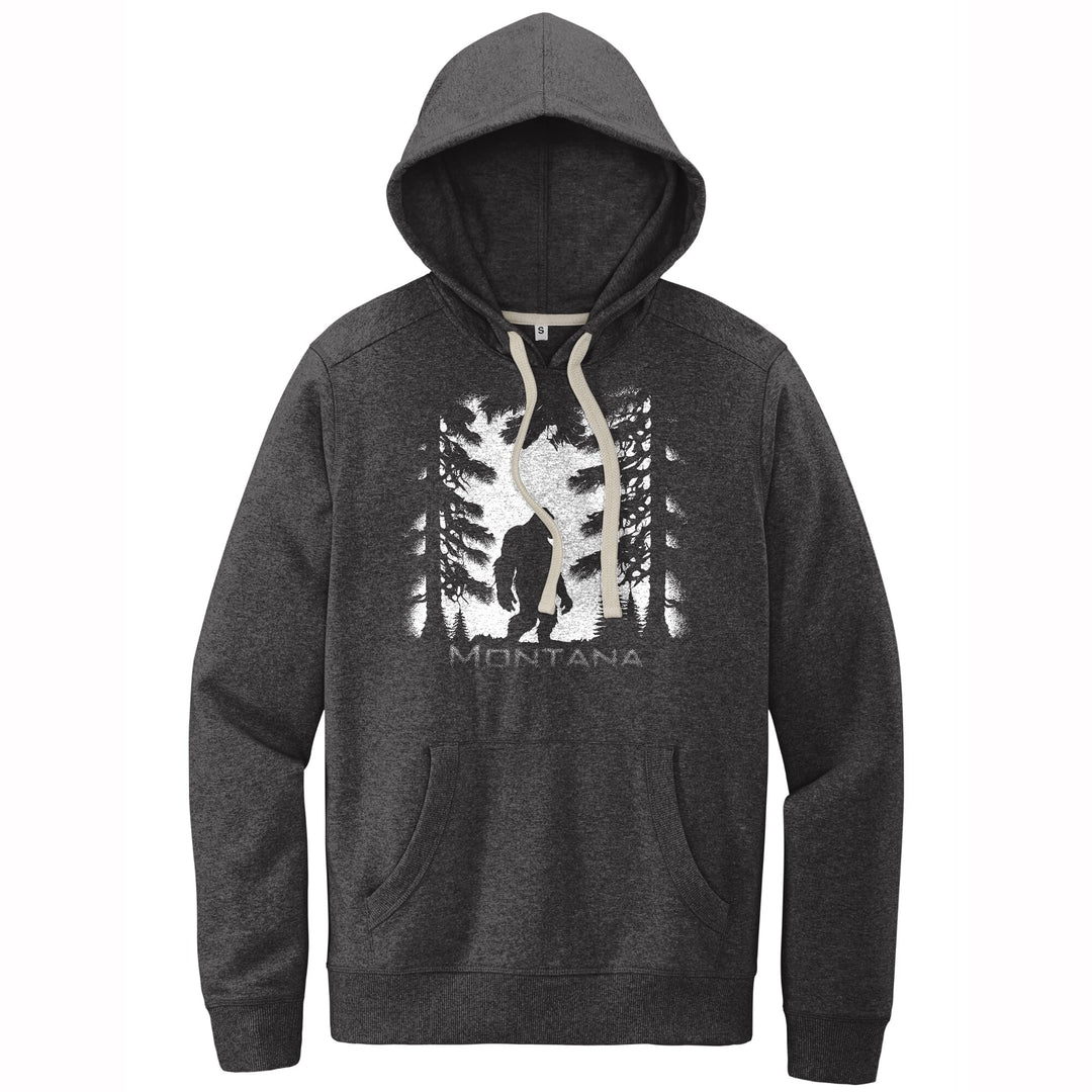 Bigfoot Dark Forest Montana - Sustainable Recycled Fleece Hoodie