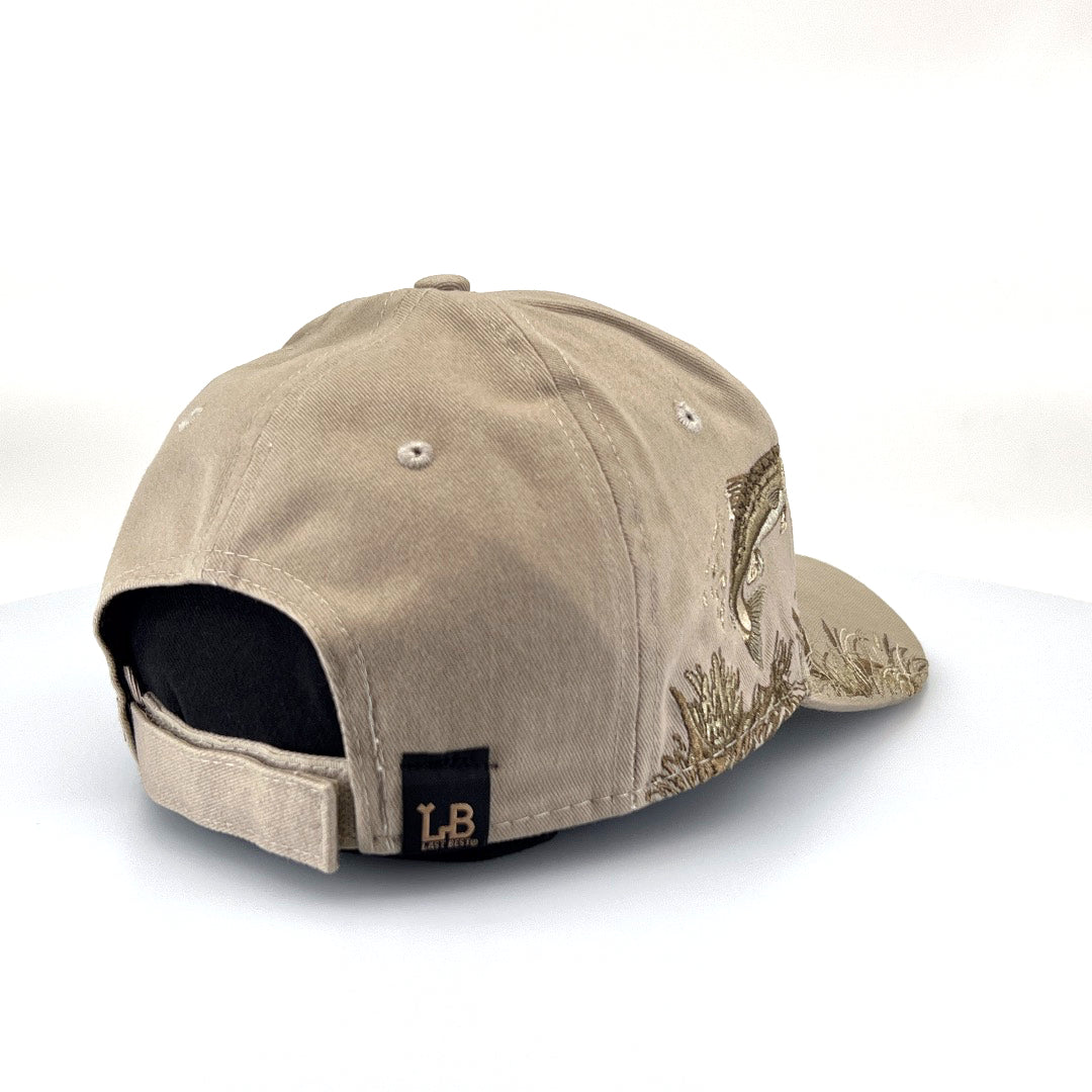 Embroidered Fish Trout Wood Patch Trucker Cap