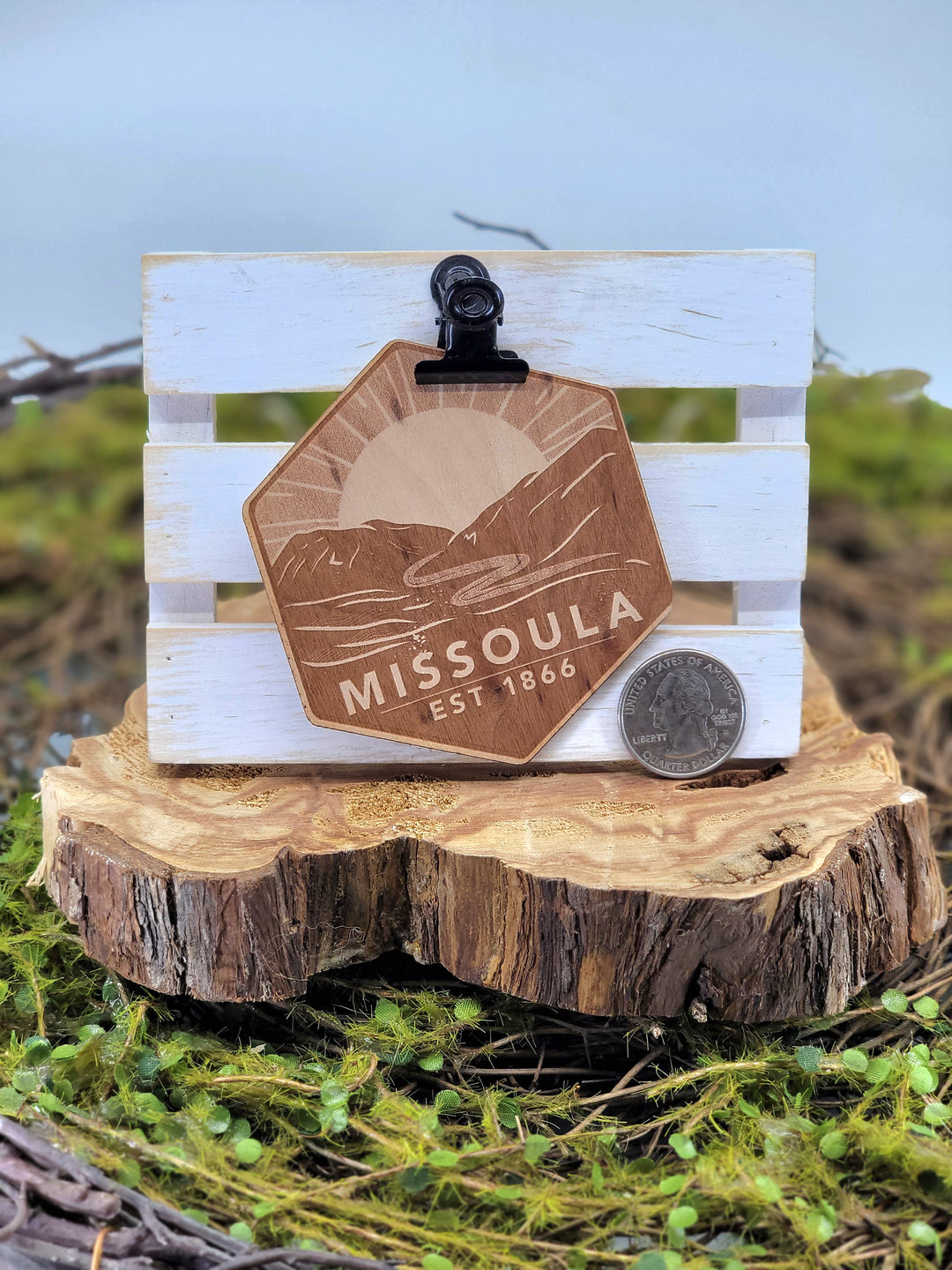 Etched Wood Missoula Sticker