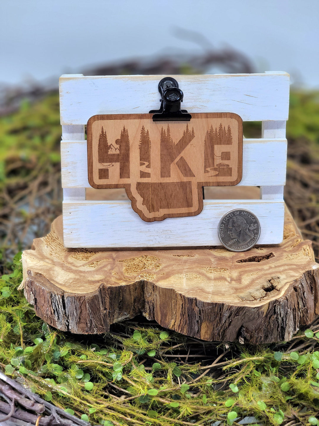 Etched Wood Take a HIKE Sticker