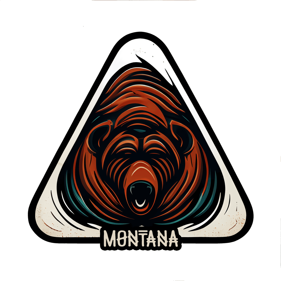 Bear Swirl Triangle Sticker