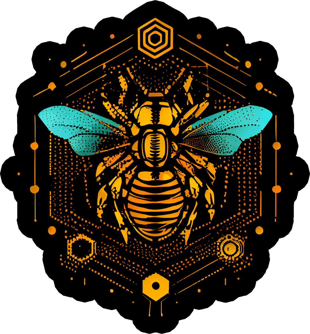 Geometric Bee Hexagon Sticker