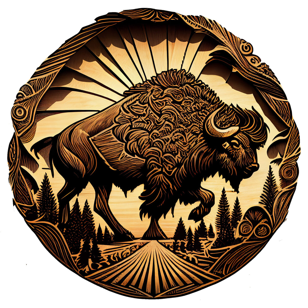Bison Bronze Medallion Sticker