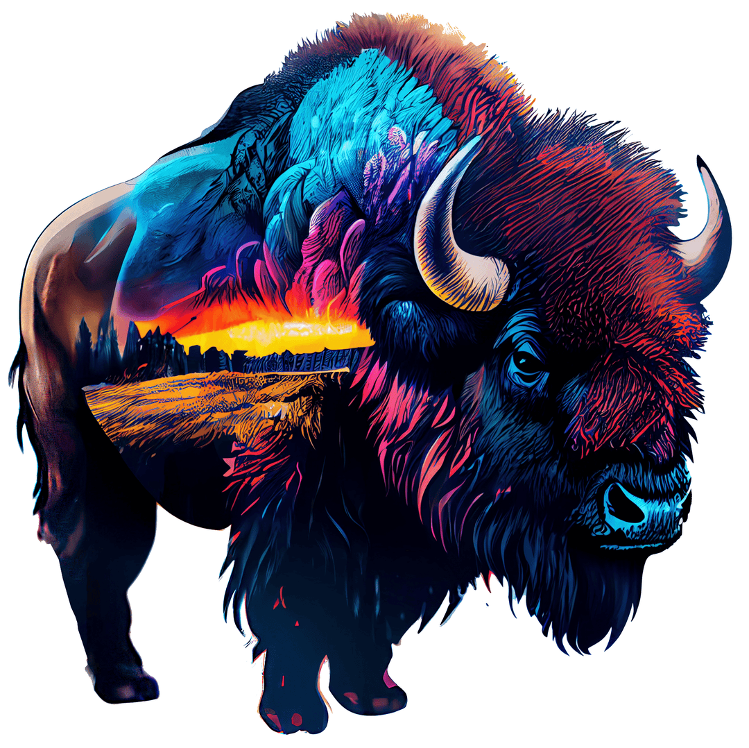 Bison Valley Sunset Sticker