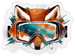 Fox Wearing Ski Goggles Sticker